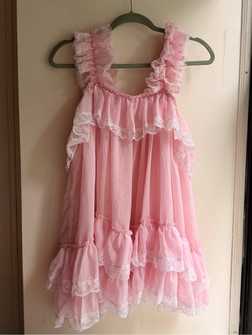 Pink Ruffle Lace Bow Dress - Picture 2 of 5